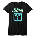 Back To The Future Girls Juniors S/S T-Shirt - Flux - Solid Black Hoodie, Sweatshirt | CiraTrend.com