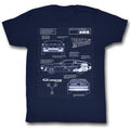 Back To The Future Mens S/S T-Shirt - Blueprint - Solid Navy Hoodie, Sweatshirt | CiraTrend.com