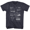 Back To The Future Mens S/S T-Shirt - Blueprint 2 - Heather Navy Heather Hoodie, Sweatshirt | CiraTrend.com