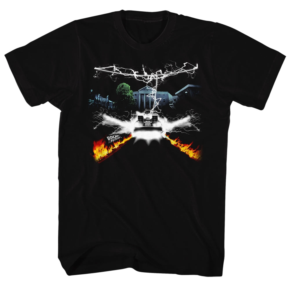 Back To The Future Mens S/S T-Shirt - Collage - Solid Black Hoodie, Sweatshirt | CiraTrend.com