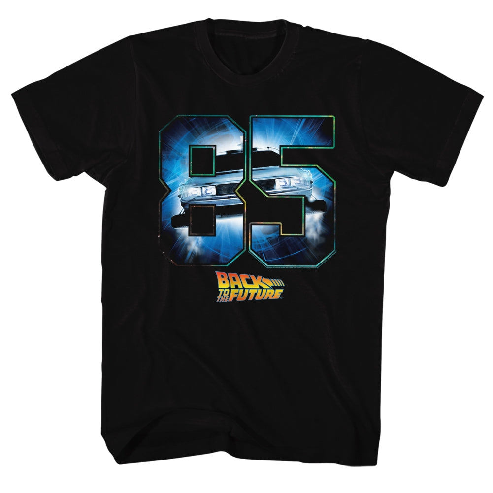 Back To The Future Mens S/S T-Shirt - Eighty Five - Solid Black Hoodie, Sweatshirt | CiraTrend.com