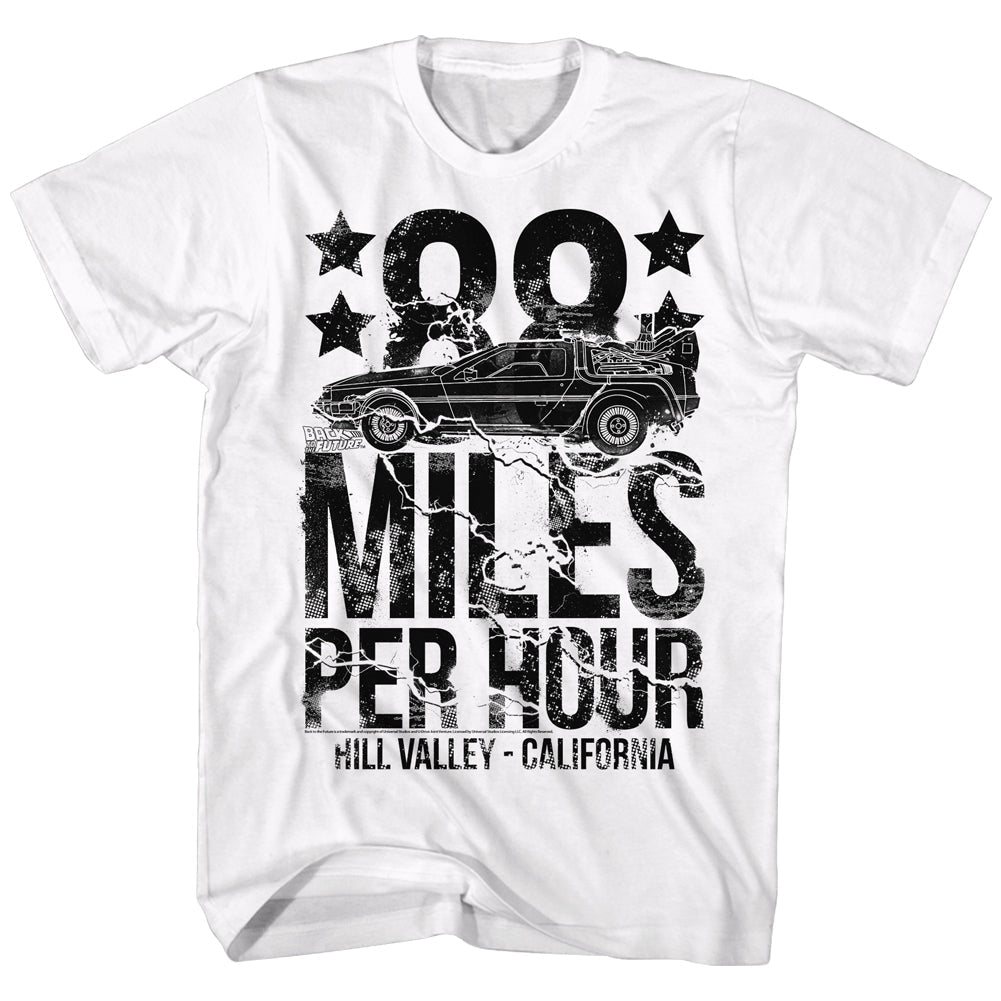 Back To The Future Mens S/S T-Shirt - Nyooooom - Solid White Hoodie, Sweatshirt | CiraTrend.com