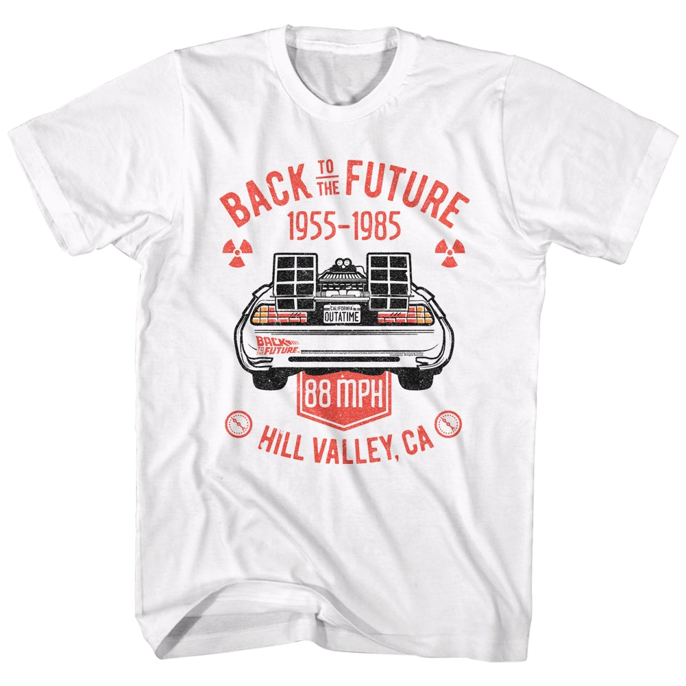 Back To The Future Mens S/S T-Shirt - Vintage Dmc Back - Solid White Hoodie, Sweatshirt | CiraTrend.com
