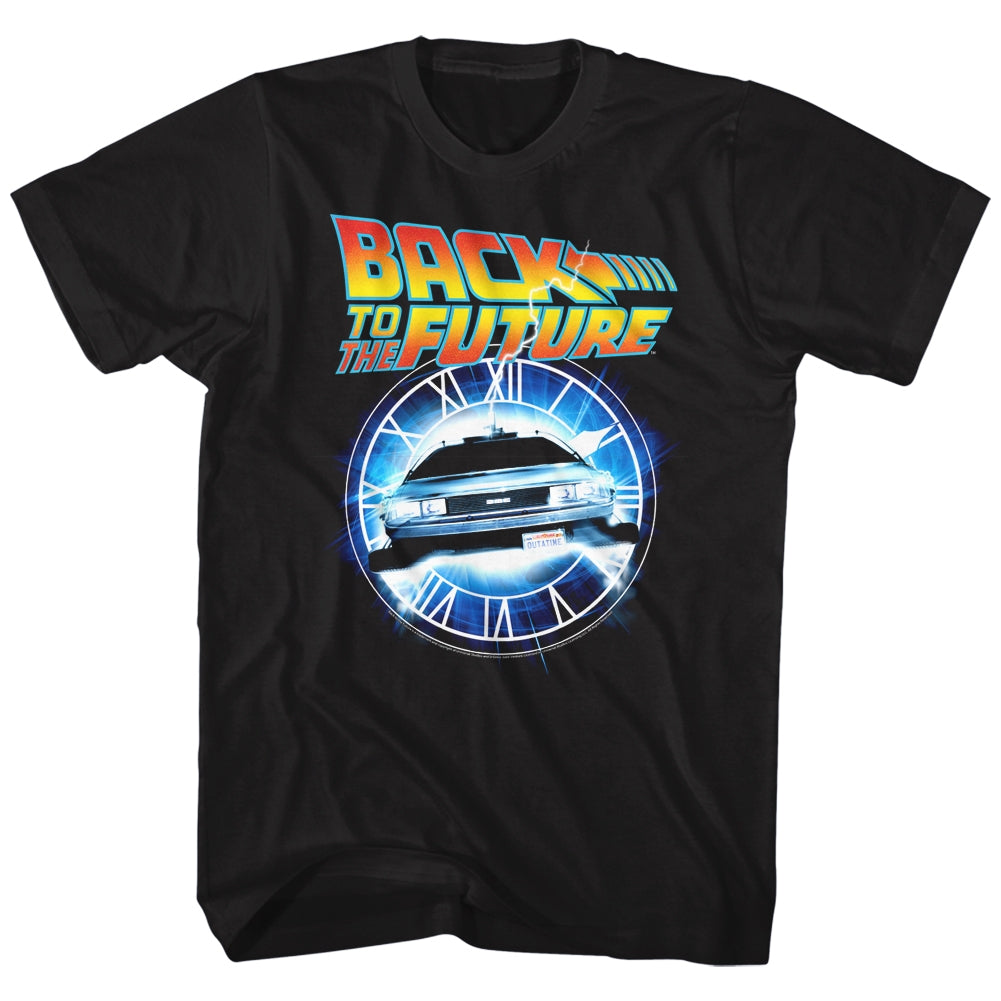 Back To The Future Mens S/S T-Shirt - Out Of Time - Solid Black Hoodie, Sweatshirt | CiraTrend.com