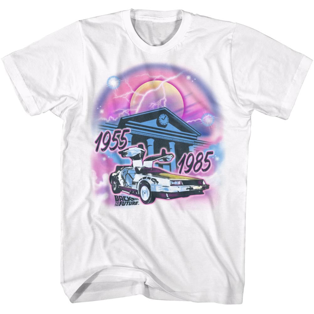 Back To The Future Mens S/S T-Shirt - Airbrush - Solid White Hoodie, Sweatshirt | CiraTrend.com