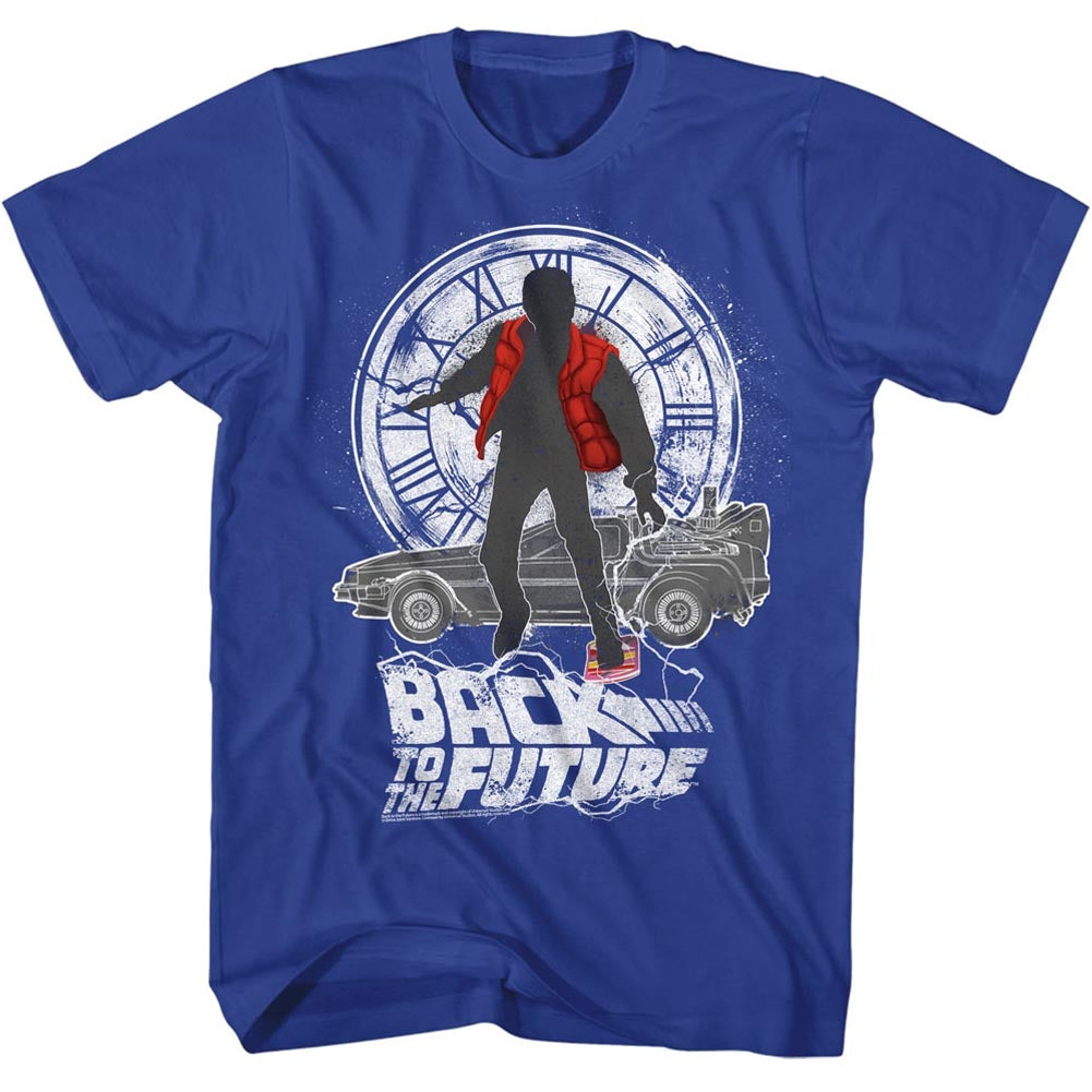 Back To The Future Mens S/S T-Shirt - Silhouette Collage - Solid Royal Hoodie, Sweatshirt | CiraTrend.com