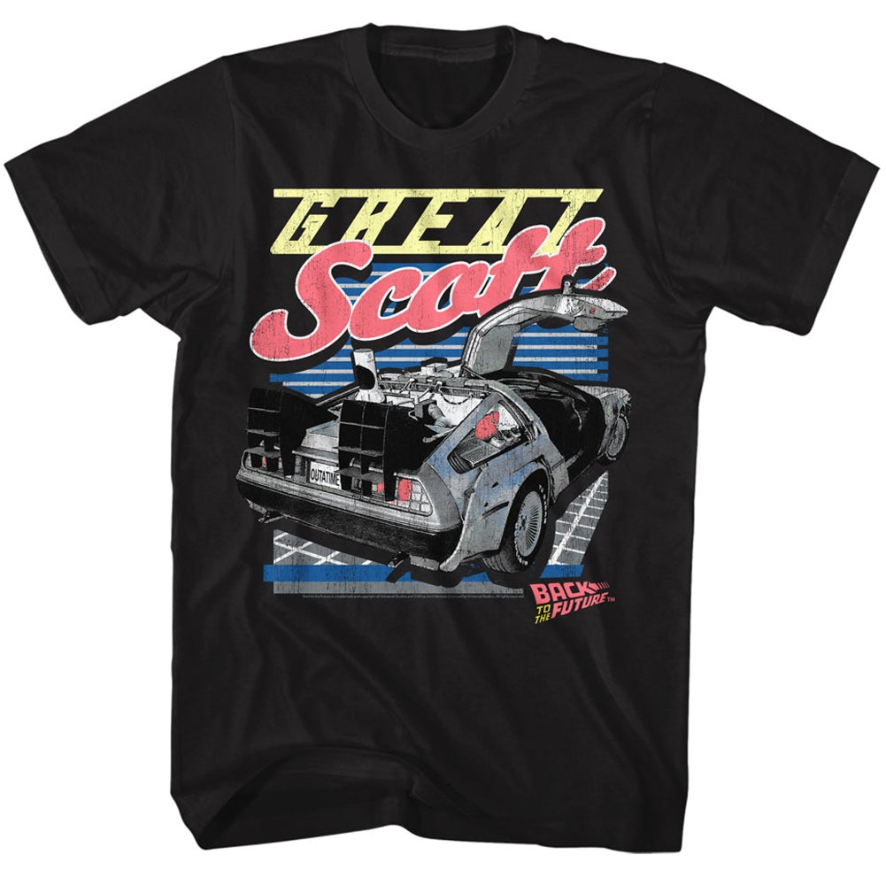 Back To The Future Mens S/S T-Shirt - Great Scott - Solid Black Hoodie, Sweatshirt | CiraTrend.com