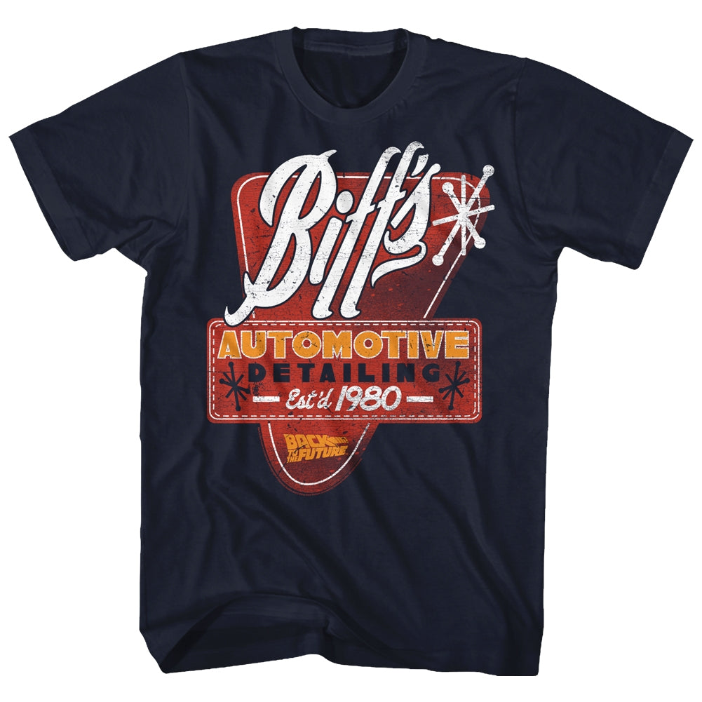 Back To The Future Mens S/S T-Shirt - Biffs Detail - Solid Navy Hoodie, Sweatshirt | CiraTrend.com