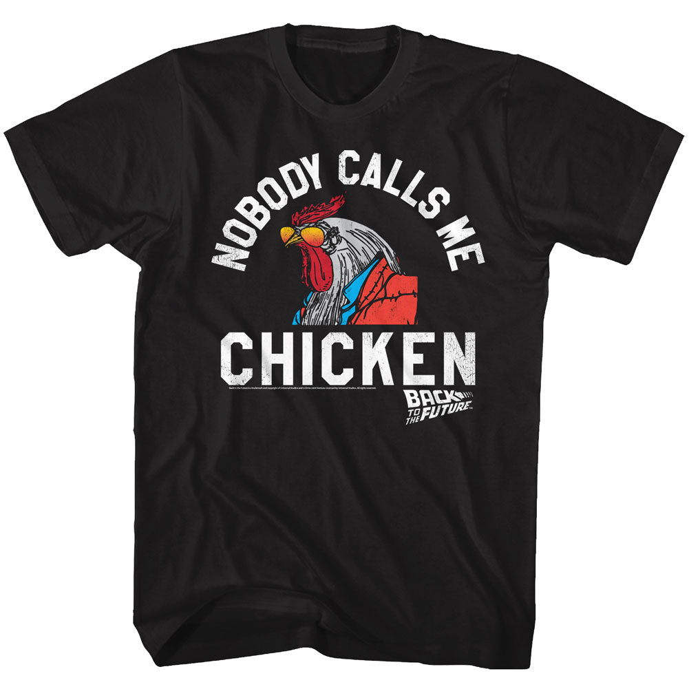 Back To The Future Mens S/S T-Shirt - Chicken - Solid Black Hoodie, Sweatshirt | CiraTrend.com