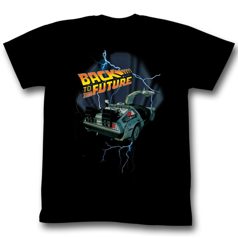 Back To The Future Mens S/S T-Shirt - Lightning Car - Solid Black Hoodie, Sweatshirt | CiraTrend.com