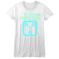 Back To The Future Girls Juniors S/S T-Shirt - Fun Flux - Solid White Hoodie, Sweatshirt | CiraTrend.com