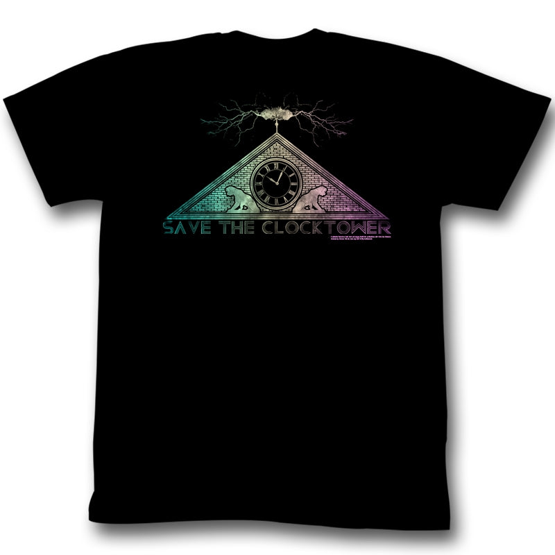 Back To The Future Mens S/S T-Shirt - Clock Tower - Solid Black Hoodie, Sweatshirt | CiraTrend.com