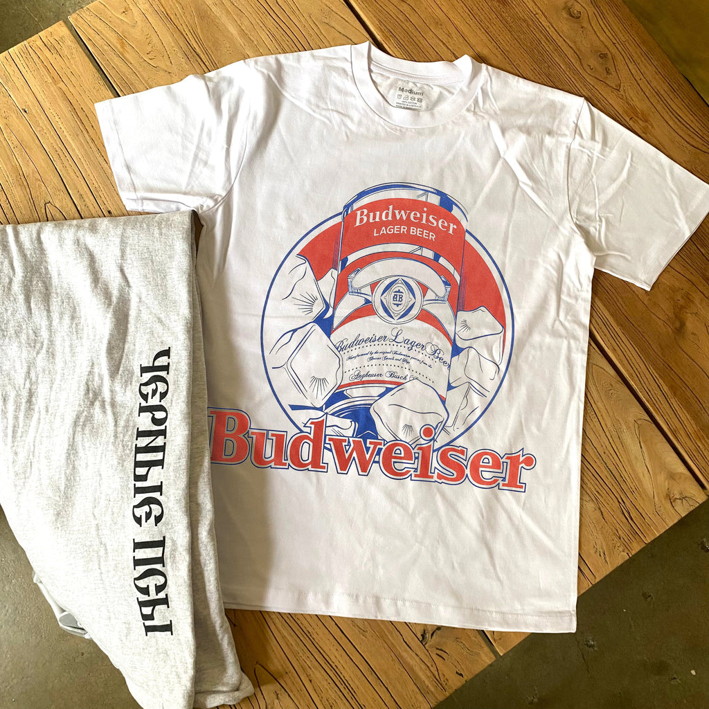 BUDWEISER KING OF BEERS HEAVYWEIGHT WHITE T-SHIRT Hoodie, Sweatshirt | CiraTrend.com (Image 1)