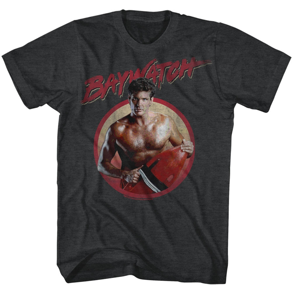 Baywatch Mens S/S T-Shirt - Serious Dave - Heather Black Heather Hoodie, Sweatshirt | CiraTrend.com