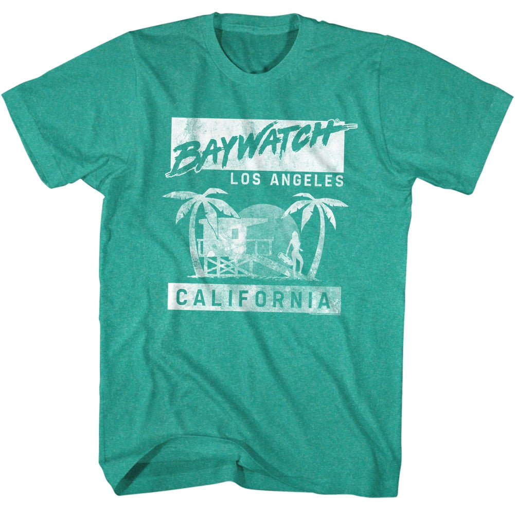 Baywatch Mens S/S T-Shirt - Baywatch - Heather Mahi Heather Hoodie, Sweatshirt | CiraTrend.com