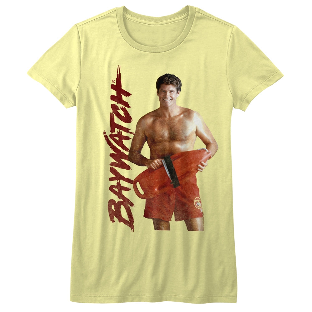 Baywatch Girls Juniors S/S T-Shirt - Dave - Heather Yellow Heather Hoodie, Sweatshirt | CiraTrend.com