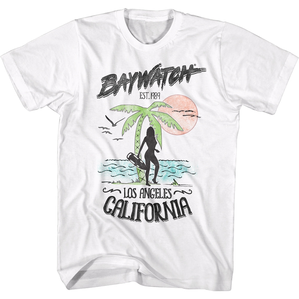 Baywatch Mens S/S T-Shirt - Beach - Solid White Hoodie, Sweatshirt | CiraTrend.com