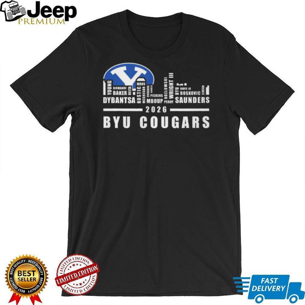 BYU Cougars 2026 Basketball Roster Skyline Logo T Shirt
