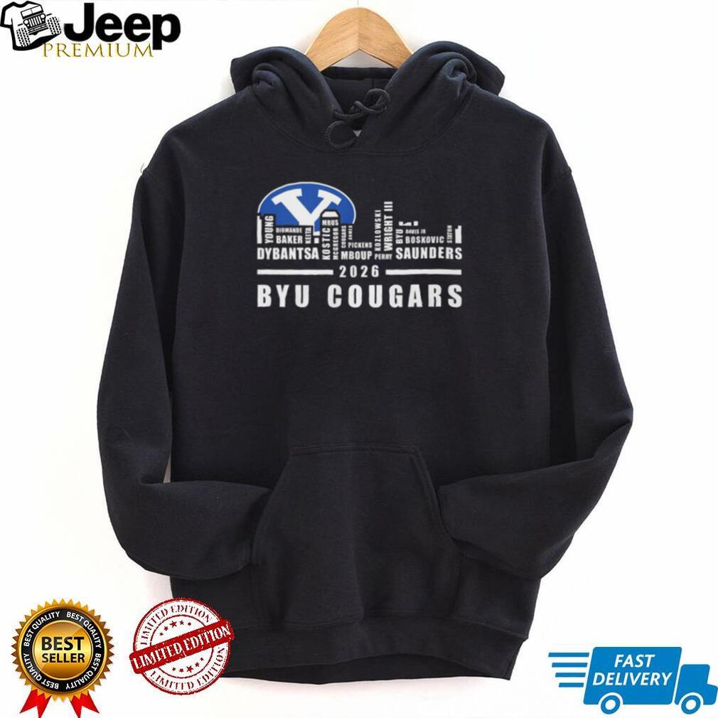 BYU Cougars 2026 Basketball Roster Skyline Logo T Shirt