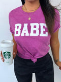 Babe Pink Tee Hoodie, Sweatshirt | CiraTrend.com