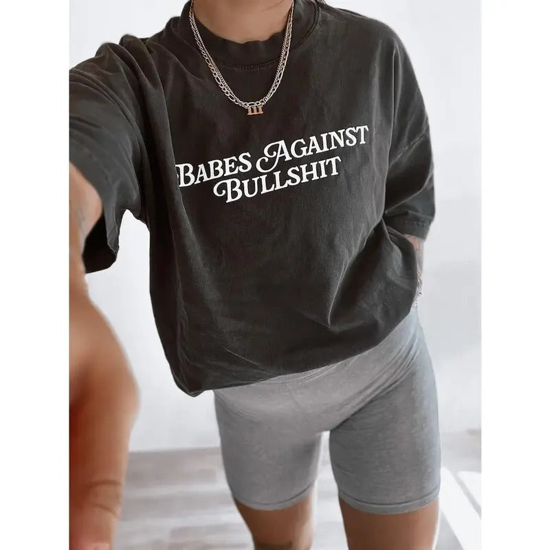 Babes Against Bullshit Tee, Feminist Girl Power tee, Retro vintage inspired shirt Hoodie, Sweatshirt | CiraTrend.com