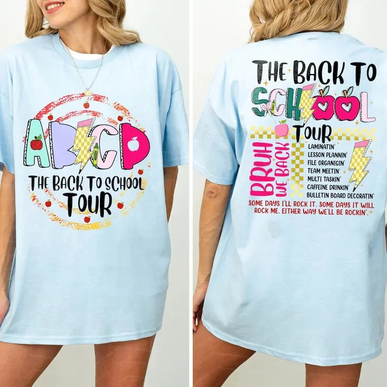 Back To School Tour ABCD The Back To School Tour Sweater Retro The Back To School Tour T-Shirt, Teacher Gift, ABCD...