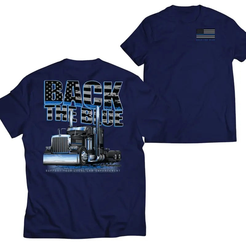 Back the Blue Tractor Graphic Tee, Truck shirts, Shirts For Men, Car Merch, Menswear Hoodie, Sweatshirt | CiraTrend.com