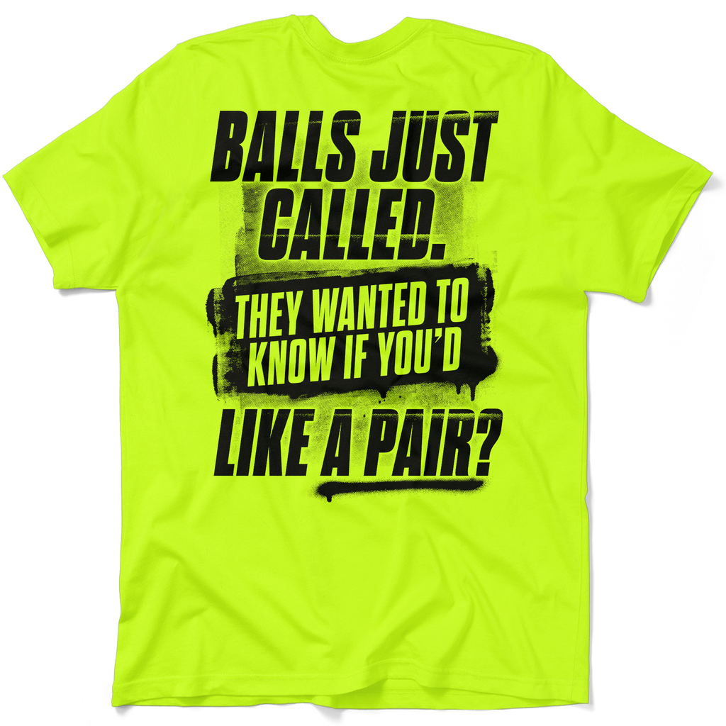 Balls - Safety Yellow T-Shirt Hoodie, Sweatshirt | CiraTrend.com (Image 1)