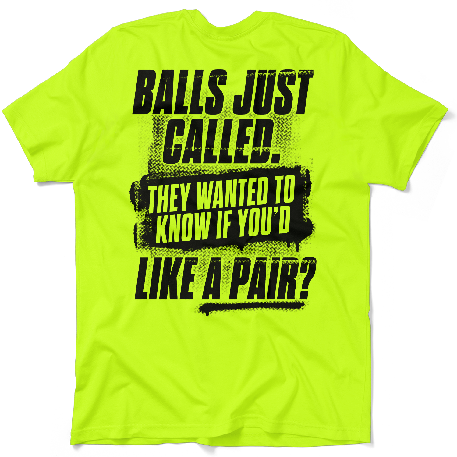 Balls - Safety Yellow T-Shirt Hoodie, Sweatshirt | CiraTrend.com (Image 1)
