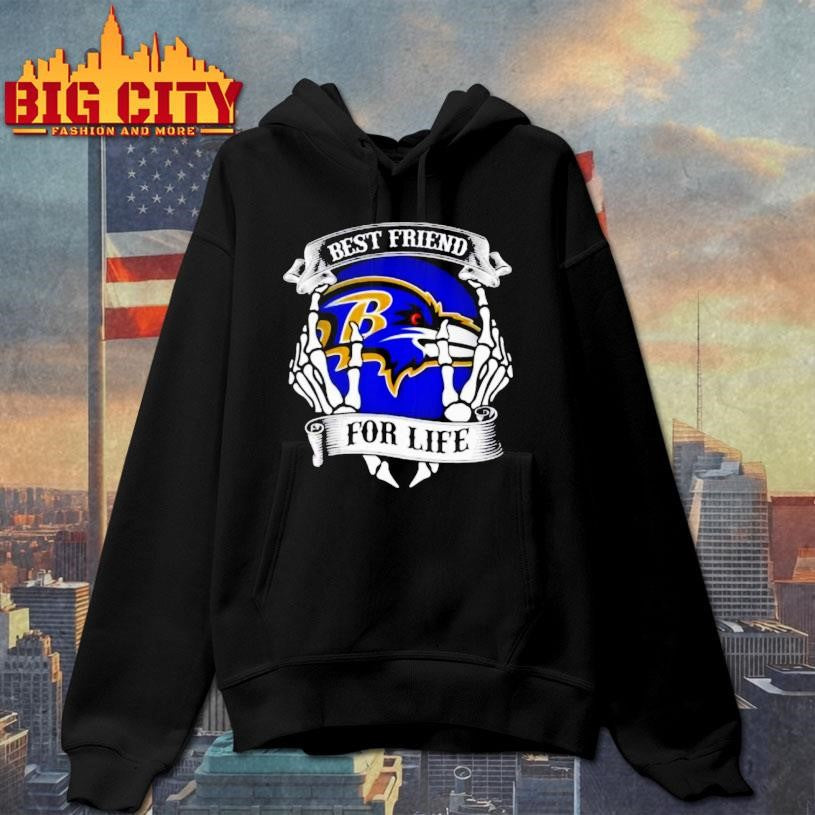 Baltimore Ravens Football Best Friend For Life Hands Bones Shirt