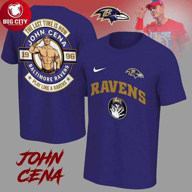 Baltimore Ravens John Cena 2025 Play Like A Raven Since 1996 Two Sided Shirt