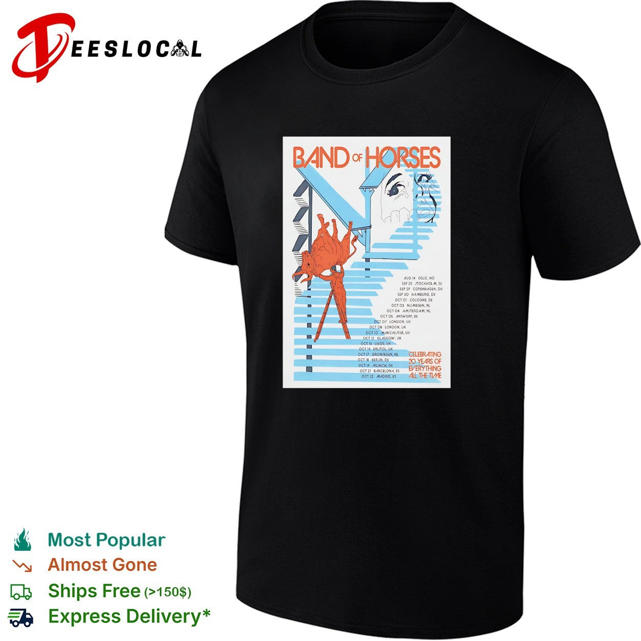 Band of Horses 20 years of everything tour shirt