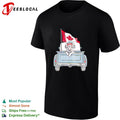 Barstool dog pickup truck Canada flag shirt