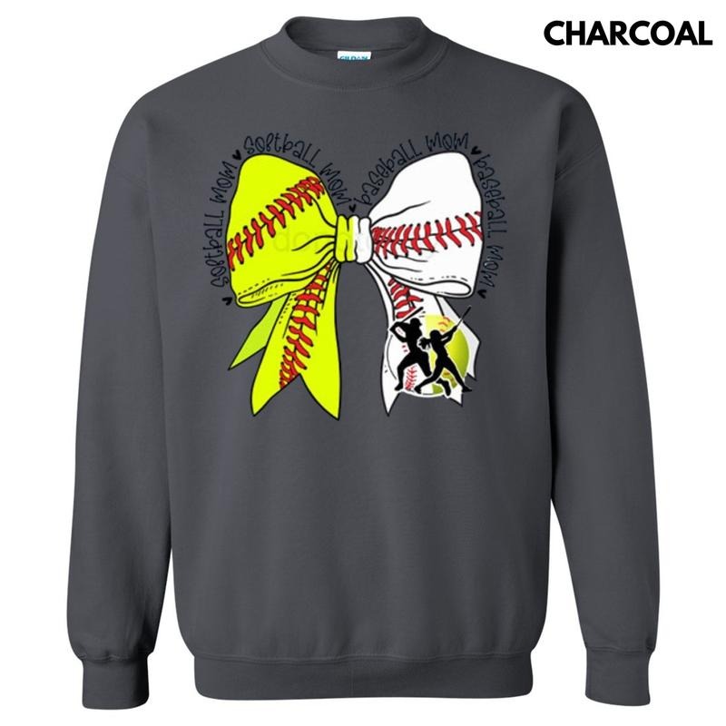 Baseball & Softball Mom Bow Sweatshirt T-Shirts, Hoodie | CiraTrend.com