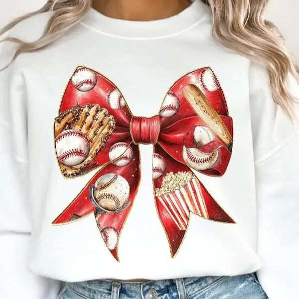 Baseball Coquette Bow DTF Transfers - THIS IS NOT A SHIRT Hoodie, Sweatshirt | CiraTrend.com