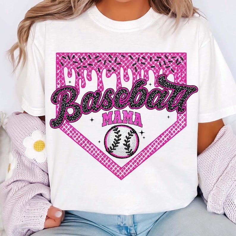 Baseball Coquette Mama Shirt, Stylish Ice Cream Print tshirt, Retro Sporty Look tshirt, women tops, shirt for women...