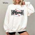 Baseball Mama Checkered Sweatshirt, Casual Cotton Baseball Mom Shirt, Sports Mom Shirt, Cozy Fleece Sweatshirt, Everyday...