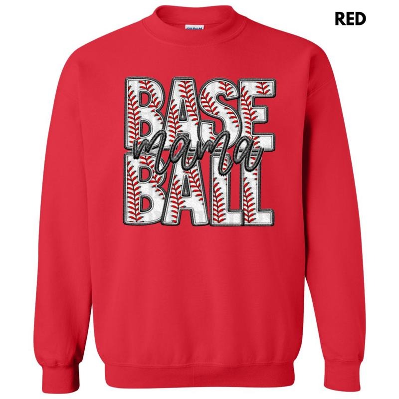 Baseball Mama Faux Embroidery Sweatshirt 'NLB' T-Shirts, Hoodie | CiraTrend.com