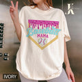 Baseball Mama Ice Cream Drip Shirt, Mama Baseball Shirt, Game Day Retro Football Fall Season T-Shirt Comfort Cotton Womenswear Unisex Summer