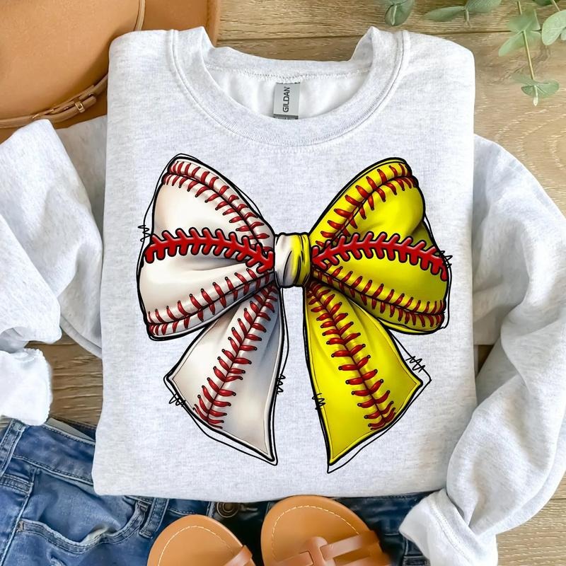 Baseball Softball Bow DTF Transfers - THIS IS NOT A SHIRT Hoodie, Sweatshirt | CiraTrend.com