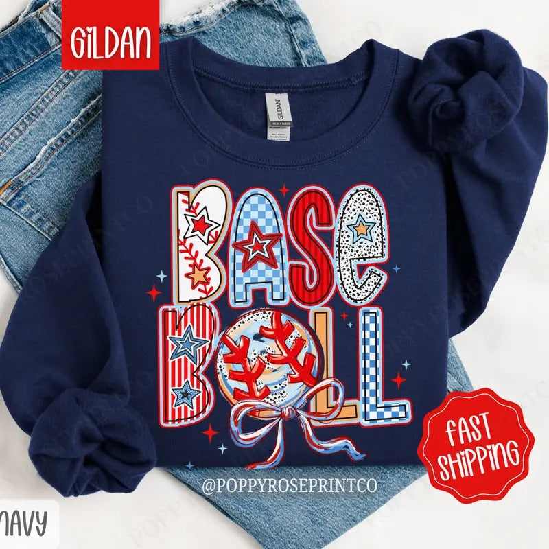 Baseball Sweatshirt, Women's Crewneck, Baseball Women's Sweatshirt T-Shirts, Hoodie | CiraTrend.com