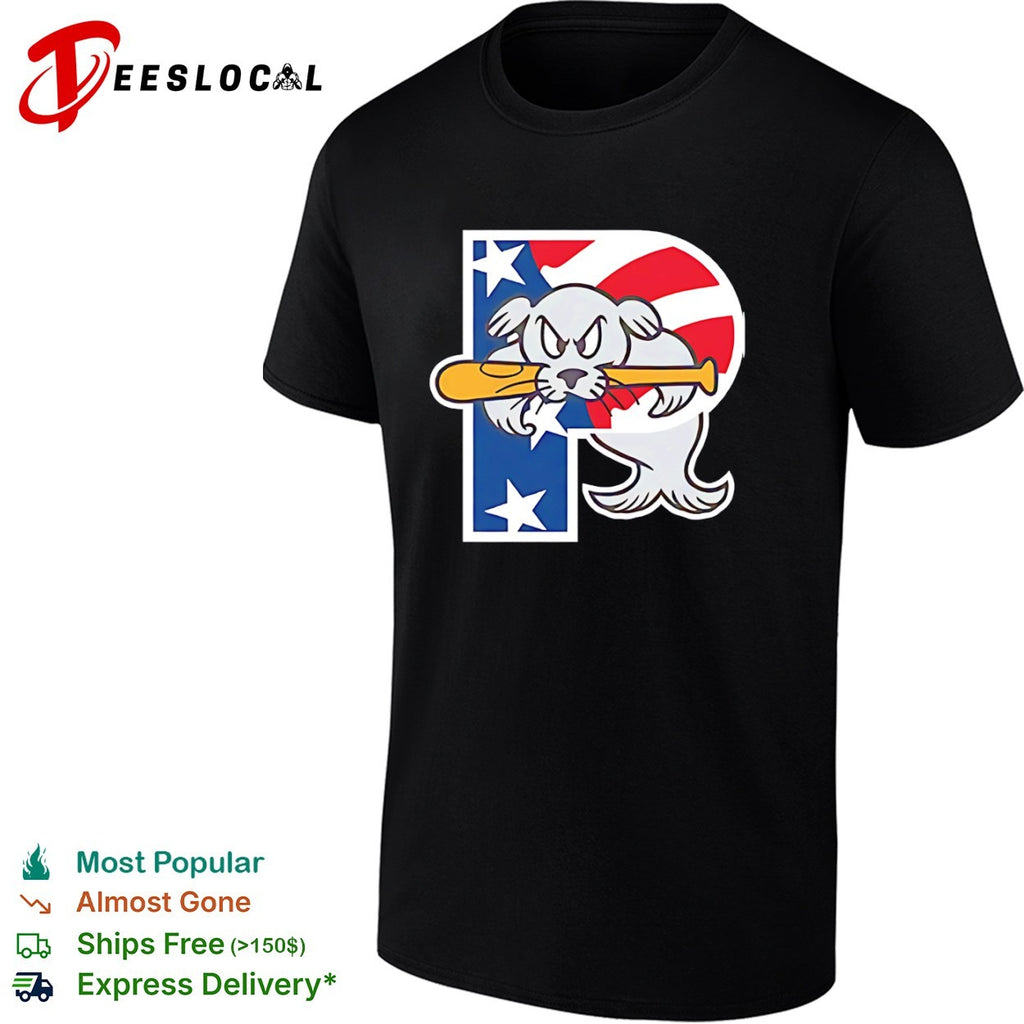 Baseball seal mascot patriotic P letter logo shirt
