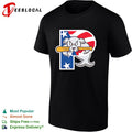 Baseball seal mascot patriotic P letter logo shirt