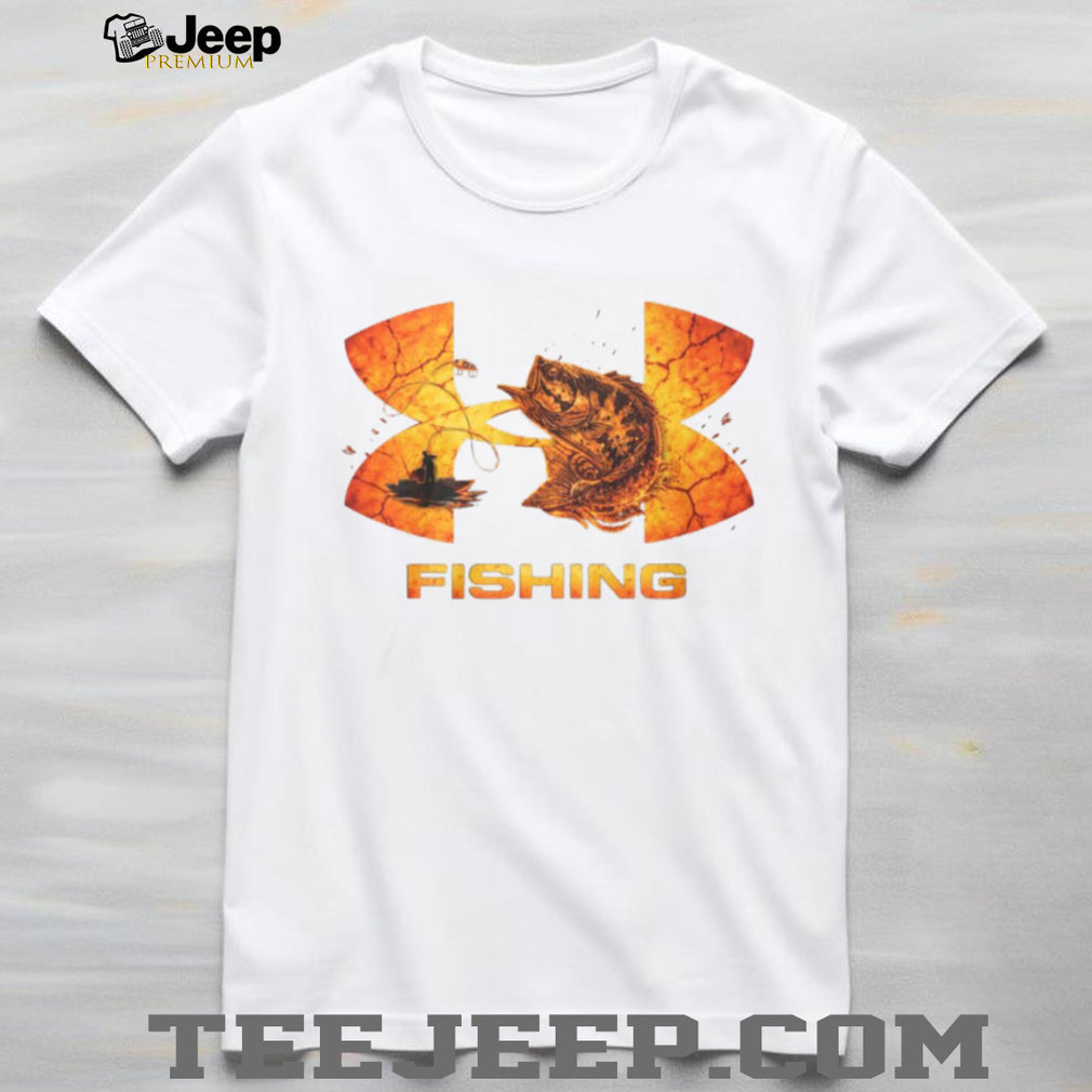 Bass Fishing Fisherman Sunset Logo Graphic T Shirt