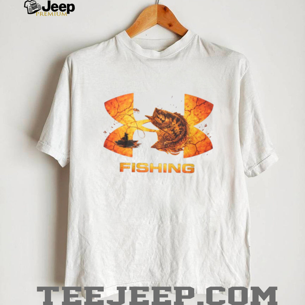 Bass Fishing Fisherman Sunset Logo Graphic T Shirt