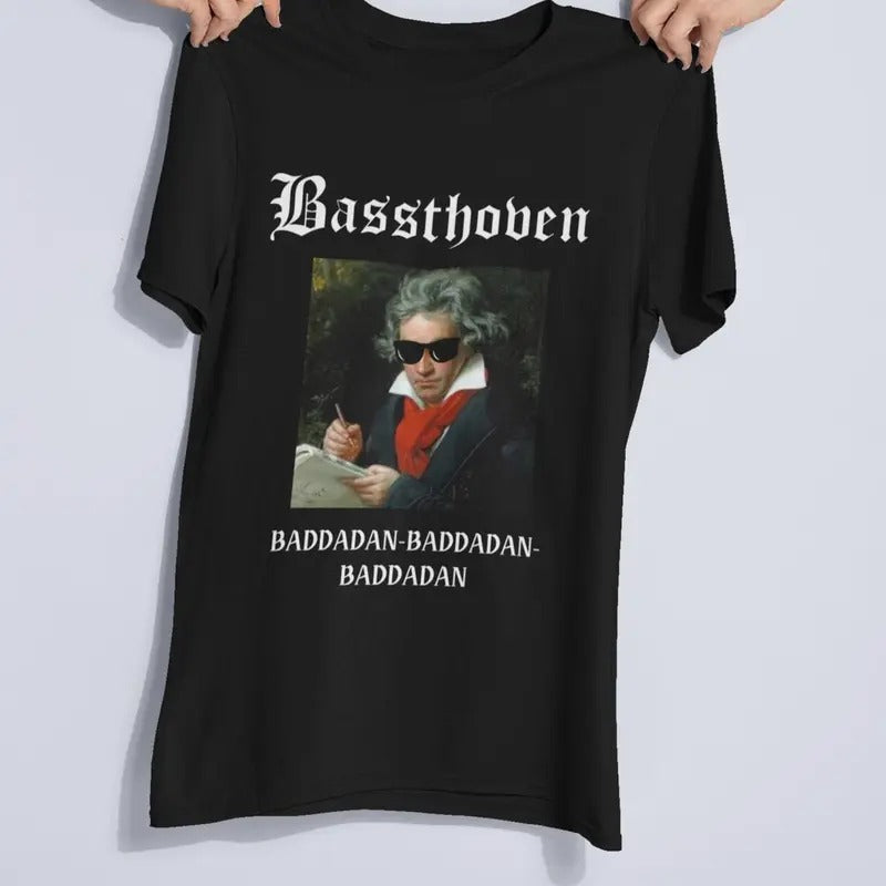 Bassthoven Rave shirt-funny Beethoven shirt-Baddadan baddadan shirt- bass music-edm shirt-edm merch- edm gift Cotton...