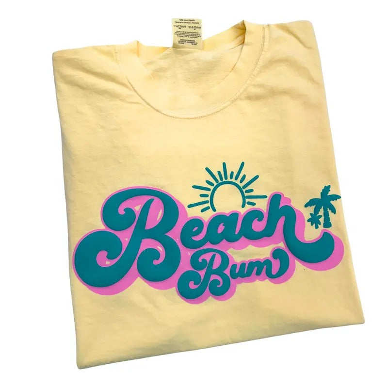 Beach Bum Puff Comfort Colors T-Shirt Hoodie, Sweatshirt | CiraTrend.com