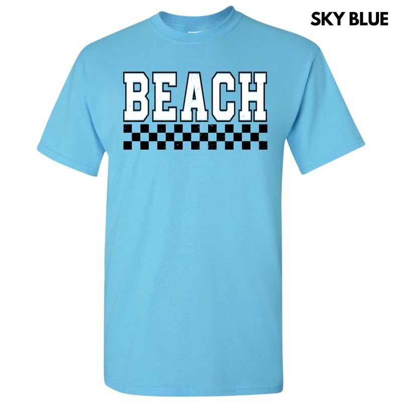 Beach Varsity Checkered Gildan Short Sleeve T-Shirt 'NLB' Hoodie, Sweatshirt | CiraTrend.com