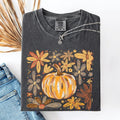 Beautiful Pumpkin Autumn Flowers, Fall, Floral, Watercolor, Comfort Colors T-Shirt Hoodie, Sweatshirt | CiraTrend.com