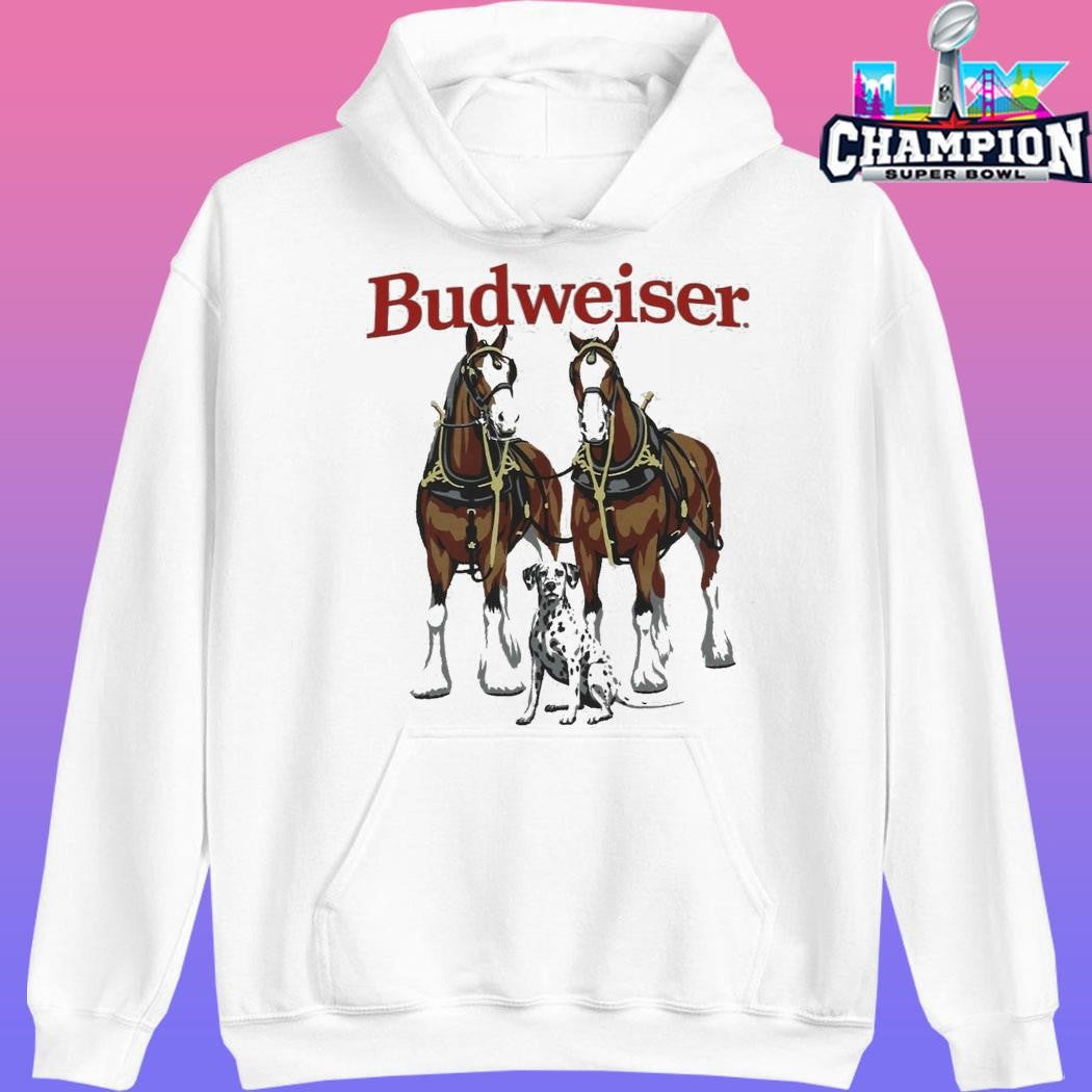 Beer Gear Budweiser Clydesdales And Dalmatian Shirt